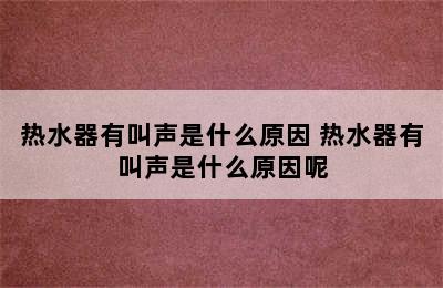 热水器有叫声是什么原因 热水器有叫声是什么原因呢